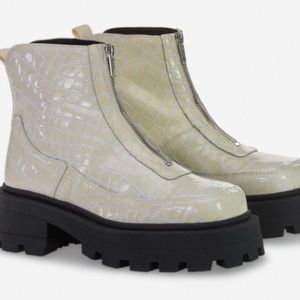 White Croco Boots